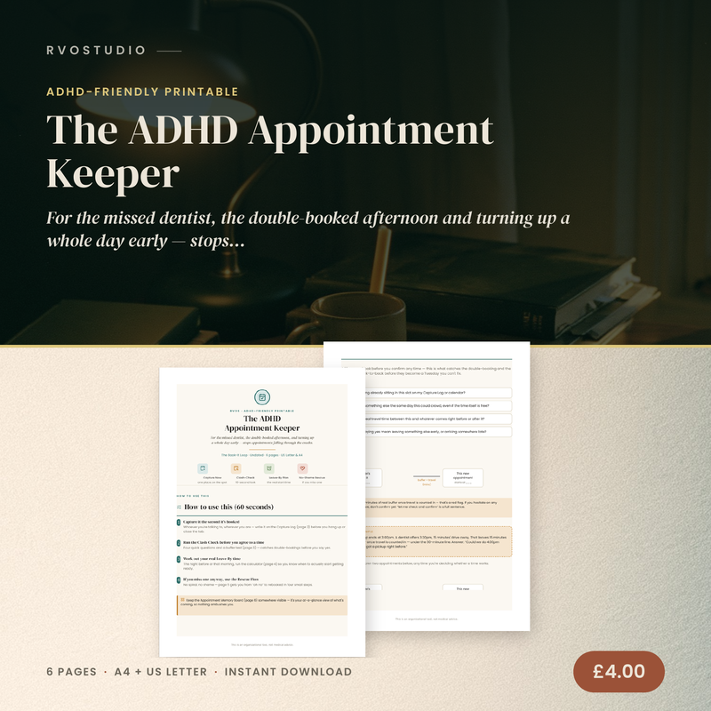 The ADHD Appointment Keeper &mdash; ADHD printable cover