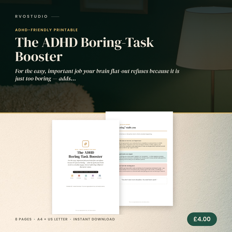 The ADHD Boring-Task Booster — ADHD printable cover