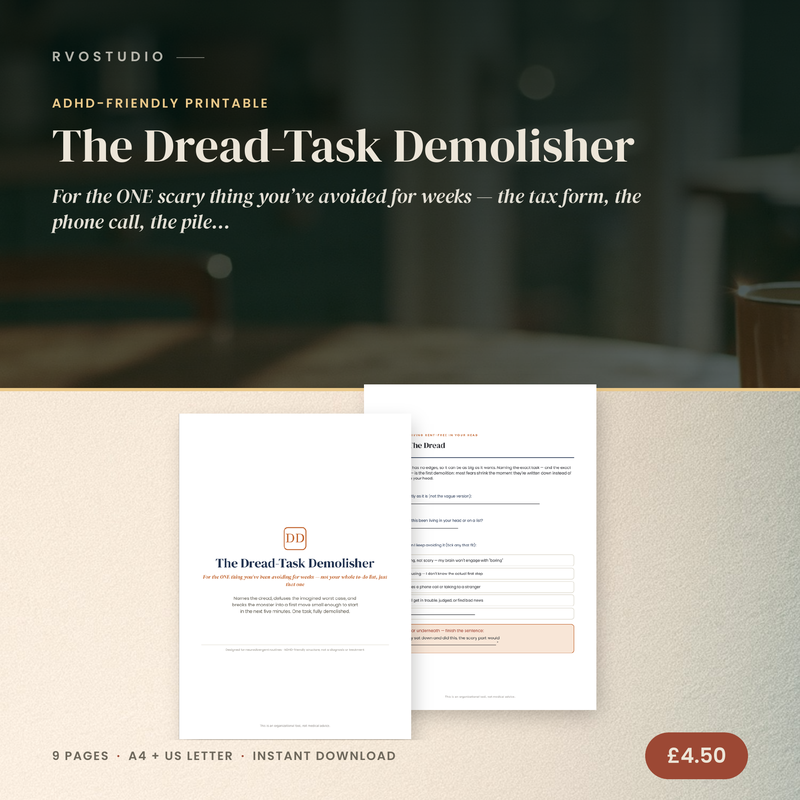 The Dread-Task Demolisher &mdash; ADHD printable cover