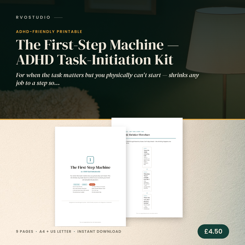 The First-Step Machine — ADHD Task-Initiation Kit — ADHD printable cover