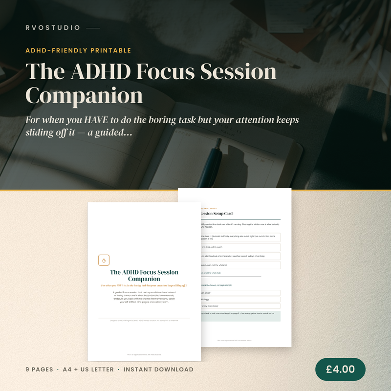 The ADHD Focus Session Companion &mdash; ADHD printable cover