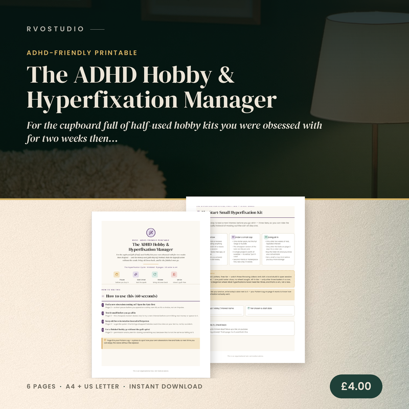 The ADHD Hobby & Hyperfixation Manager — ADHD printable cover