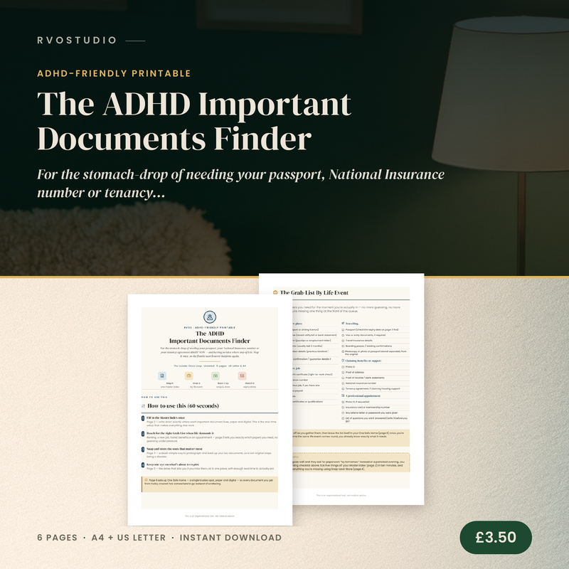 The ADHD Important Documents Finder &mdash; ADHD printable cover