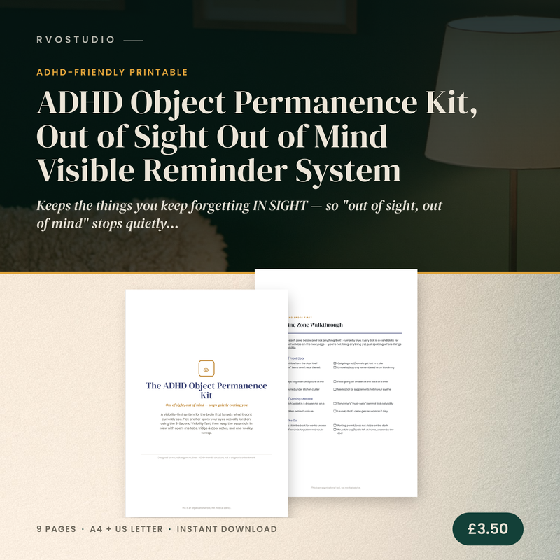 ADHD Object Permanence Kit, Out of Sight Out of Mind Visible Reminder System &mdash; ADHD printable cover
