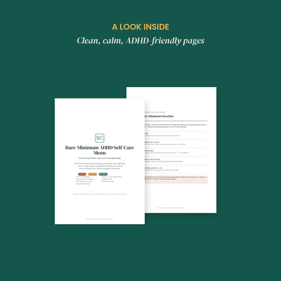 Bare-Minimum ADHD Self-Care Menu preview 3