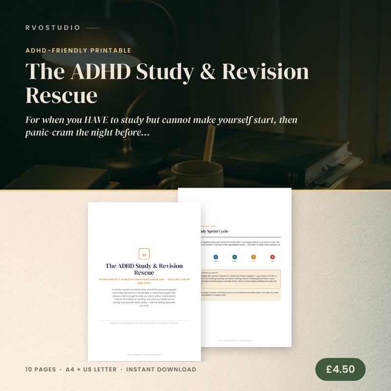 The ADHD Study & Revision Rescue &mdash; ADHD printable cover