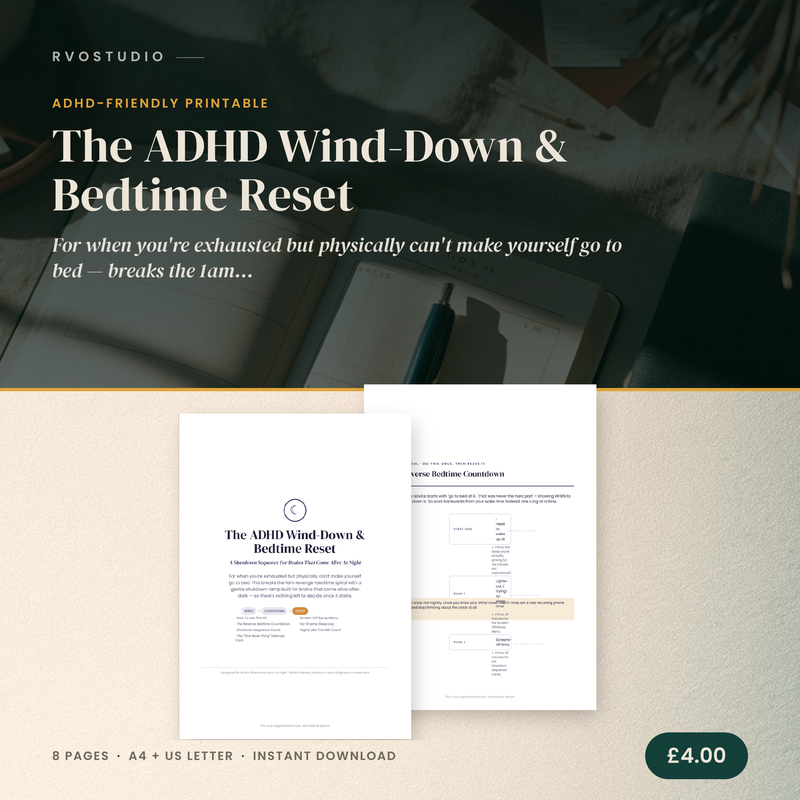 The ADHD Wind-Down & Bedtime Reset — ADHD printable cover