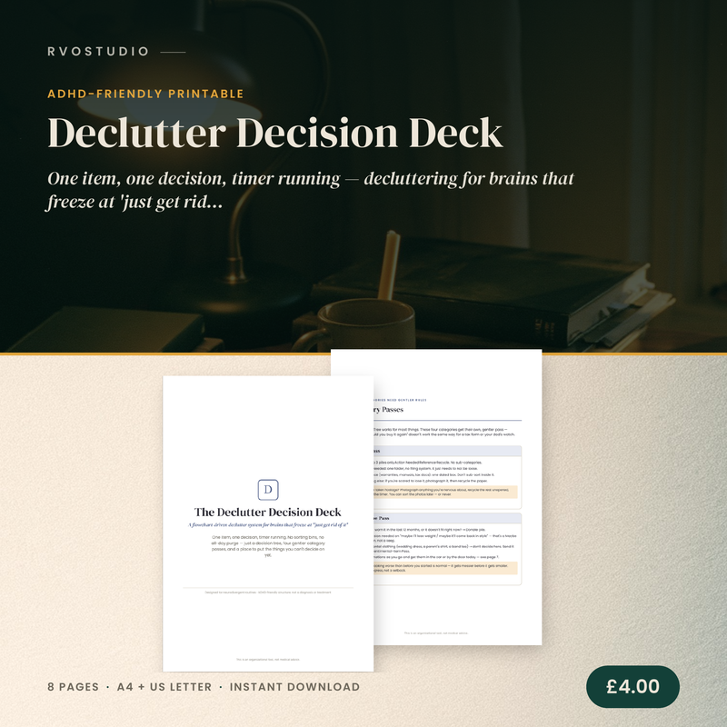 Declutter Decision Deck &mdash; ADHD printable cover