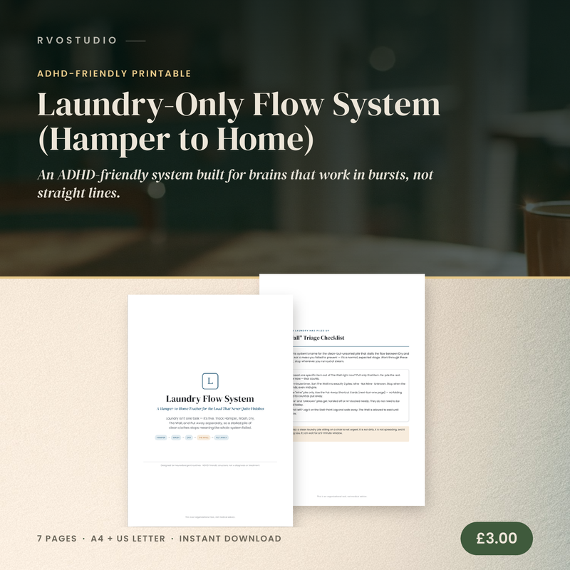 Laundry-Only Flow System (Hamper to Home) — ADHD printable cover
